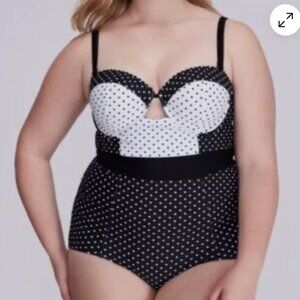 NWT Cacique Polka Dot Bathing Suit Plus Size 22